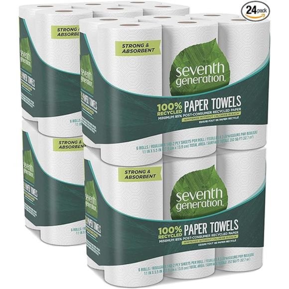 Paper Towels 2-Ply 4 Pack 100% Recycled Paper 6 Rolls - Picture 7 of 7